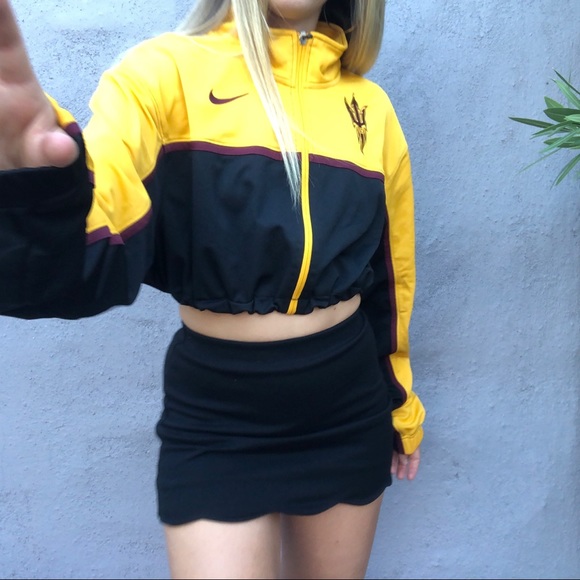 Nike Tops - ASU SUNDEVILS CUSTOM NIKE CROP ZIP UP PULLOVER